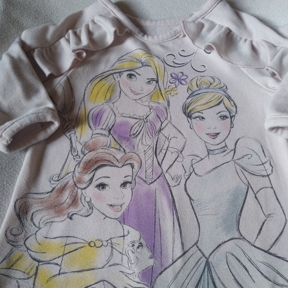 Disney Princess Pink 3/4 Sleeve Top Girls Size 4
